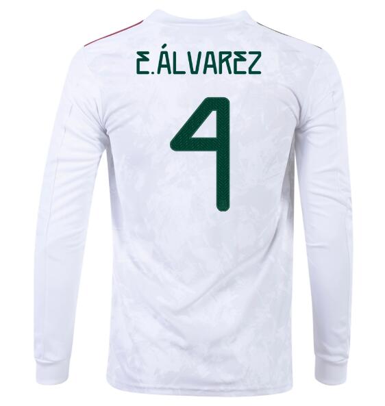 2020 Mexico Away Long Sleeve Soccer Jersey Shirt #4 EDSON ÁLVAREZ